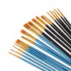 Unique Bargains Paint Brush Setfor Watercolor Nylon Bristles with Aluminum Ferrule and Wood Shaft 20 Pcs - 3 of 3