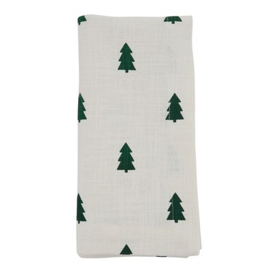 Saro Lifestyle Christmas Tree Design Cloth Table Napkins (Set of 4), 20"x20", Ivory