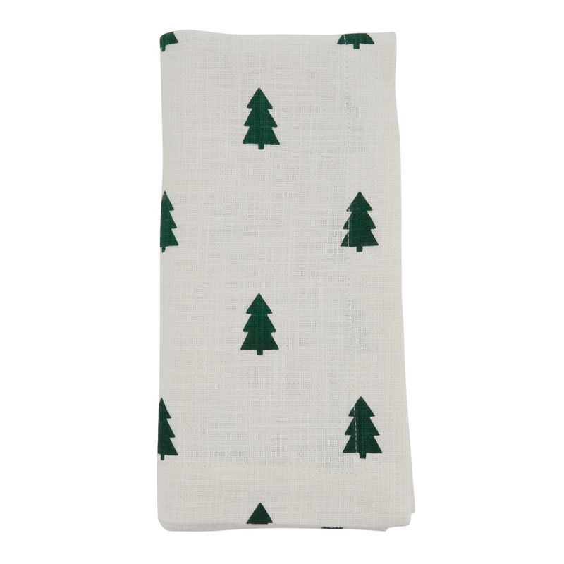Saro Lifestyle Saro Lifestyle Christmas Tree Design Cloth Table Napkins (Set of 4), Ivory, 20", 1 of 5