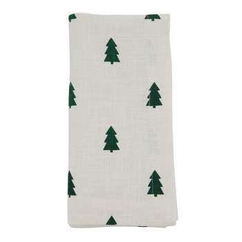 Saro Lifestyle Saro Lifestyle Christmas Tree Design Cloth Table Napkins (Set of 4), Ivory, 20"