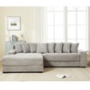 TiramisuBest Gray L-Shaped Two-Piece Sofa, Corduroy Corner Couch with Left Chaise, Armrests & 8 Cushions - 2 of 4