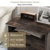 Farmhouse Nightstand with 2 Drawers, Rustic Wooden Nightstand with Bedside Table, Side End Table with Open Shelf - 3 of 4