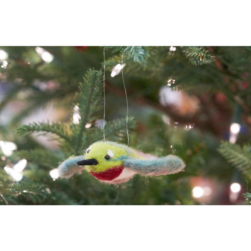 Gallerie II Hummingbird Felted Wool Christmas Xmas Ornament, 3 of 6