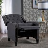 Mid Century Modern Fabric Wooden Back Recliner Chair for Adults, CENGHU Upholstered Single Sofa Chair with Nailhead Accents, Chesterfield Sofa Chair - 2 of 4