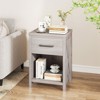 Tangkula Nightstand Sofa Side Table Rustic End Table w/ Drawer & Shelf for Living Room - 2 of 4