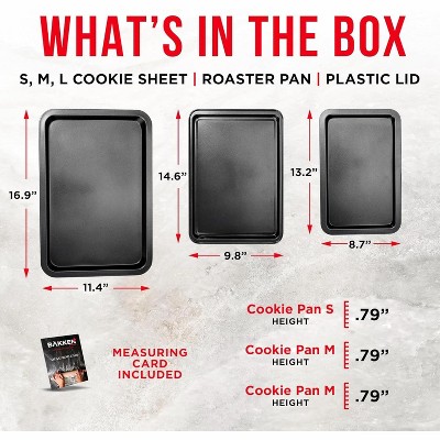 Nonstick Black Steel 3-Piece Baking Sheet Set