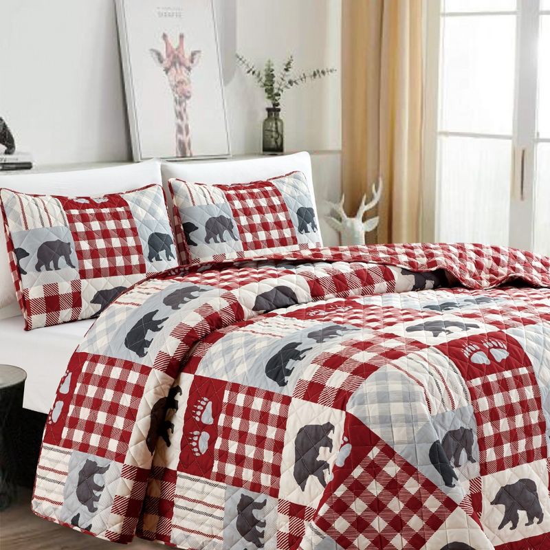 Market & Place Orson Bear Lodge Reversible Quilt Set, 4 of 7