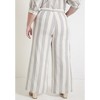 June + Vie by Roaman's Women's Plus Size Curvie Fit High-Waisted Wide-Leg Linen Pant - 3 of 4