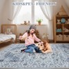 Washable Vintage Oriental Rug Non Slip Low Pile Rug Soft Throw Floor Cover Retro Medallion Foldable Indoor Carpet for Living Room Bedroom - 4 of 4
