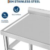 Stainless Steel Utility Sink, Freestanding Workstation with Hot/Cold Faucet, Includes Storage Shelf, Adjustable Legs for Indoor/Outdoor Use - 4 of 4