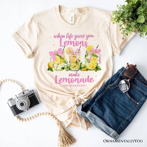 When Life Gives You Lemons Make Lemonade T-Shirt, Coquette White, Natural and Black Summer Girl Tee| OrnamentallyYou - 1 of 4