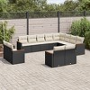 vidaXL 12 Piece Patio Sofa Set with Cushions - Black and Cream Without Table - 2 of 4
