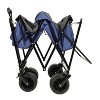 CAVINAS Collapsible Foldable Extended Wagon Cart with Canopy, All-Terrain Shopping Cart with Side Pocket and Brakes, Heavy-Duty Wagon - 4 of 4