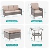Sonkuki 6 Pieces Patio Sofa with Ottomans Set, All-Weather PE Rattan Wicker, Patio Conversation Couch with Cushion - 3 of 4