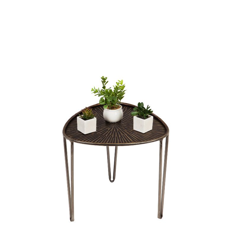 Evergreen Beautiful Leaf Shape Metal Nested Side Tables, Set of 3 - 21 x 21 x 19 Inches, 2 of 10