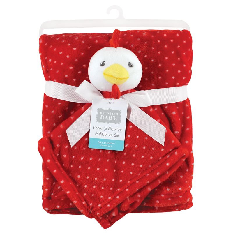 Hudson Baby Unisex Baby Plush Blanket with Security Blanket, Chicken, One Size, 2 of 5