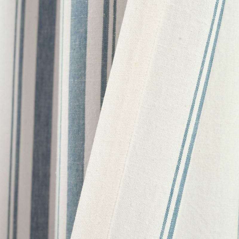 Set of 2 (84"x42") Farmhouse Striped Yarn Dyed Eco-Friendly Recycled Cotton Window Curtain Panels - Lush Décor, 6 of 10