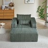 CENGHU Corduroy Upholstered Sofa Couch, Bean Bag Chair, Sponge Sectional Sofa Lounge Chair with Ottoman, Single Sofa Sleeper Chair - 3 of 4