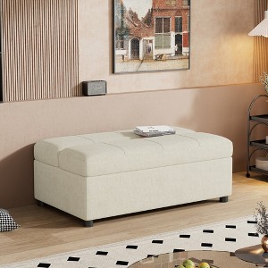 Twin Size Convertible Ottoman Sleeper Bed with Mattress - Space-Saving Guest Bed for Living Room & Apartment - 1 of 4