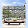 Coucheta 72" Tall Metal Privacy Screen, Freestanding Outdoor Privacy Screen with Stable Base, Black - 2 of 4