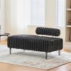 Upholstered Bench Loveseat with Metal Legs,End of Bed Bench Window Ottoman with Adjustable Back for Living Room Bedroom Hallway-The Pop Home - 2 of 4