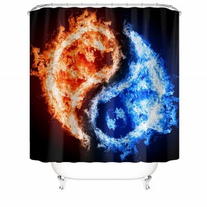 Ice Fire Yin Yang Shower Curtains for Bathroom Waterproof Fabric Bath Curtain Durable Soft Stylish Bathroom Decor 72x72 Inch - 1 of 1