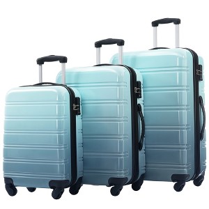 Infurnic Bag and Luggage Sets Hardshell  3 PCS with 360° Spinners Lightweight Suitcase, DurableTravel Suitcase, Blue, 28.5"*17.9"*11.6" - 1 of 4