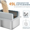 Stainless Steel Cat Litter Box, Large High-Wall Litter Pan with Cleaning Pedal, Anti-Scratch, Easy-Clean for Big Cats & Multi-Cat Homes - 2 of 4