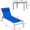 Okak 3PCS Aluminum Patio Lounge Chaise Set with Adjustable Backrest,2 Chairs +1 Table,Outdoor Poolside Sunbathing Set for Garden,Beach,Backyard - 3 of 4