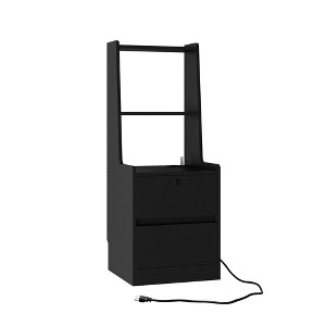 TiramisuBest Nightstand with Charging Station, Smart Nightstand with Night Light, Modern Night Stand with Bookshelf, Bedside Tables with Sto - 1 of 4