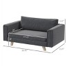 LAOTIES Raised Dog Sofa Bed for Small And Medium Dogs,Elevated Pet Couch with Removable Cushions And Anti Slip Legs - 3 of 4