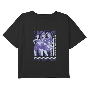 Girls KPop Demon Hunters Rumi Zoey Mira World Tour Cropped T-Shirt - 1 of 4