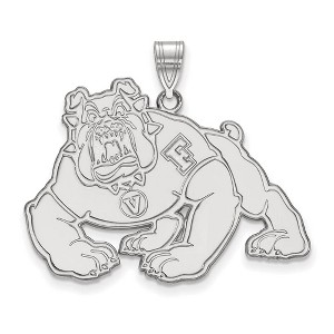 Black Bow Jewelry Sterling Silver California State Fresno Bulldogs NCAA Extra Large Pendant - 1 of 3