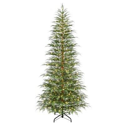 Puleo 9' Pre-Lit Artificial Cypress Christmas PE Tree with LED Rice Lights