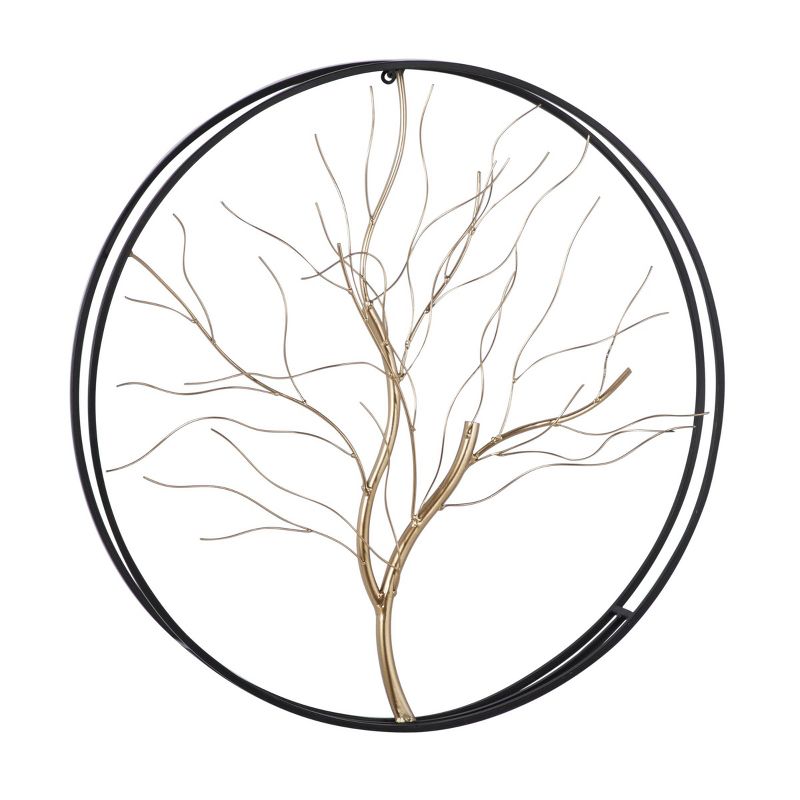Metal Tree Branch Wall Decor with Black Frame Gold - Olivia &#38; May, 4 of 5