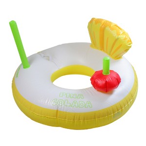 Swim Central 41" Yellow and White Piña Colada Inflatable Swimming Pool Inner Tube Ring Float - 1 of 4