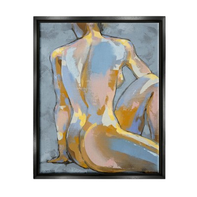 Stupell Industries Modern Blue Brushed Sitting NudeFloater Canvas Wall Art