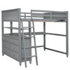 Full Size Loft Bed with Drawers and Desk - 3 of 4