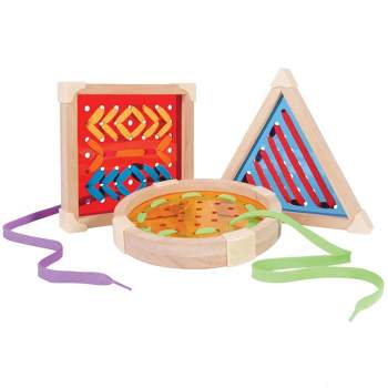 Guidecraft Over-sized Geo Lacing Boards Shapes - Set of 3