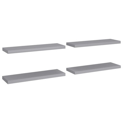 vidaXL Floating Wall Shelves 4 pcs Gray 31.5"x9.3"x1.5" MDF