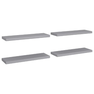 vidaXL Floating Wall Shelves 4 pcs Gray 31.5"x9.3"x1.5" MDF - 1 of 1