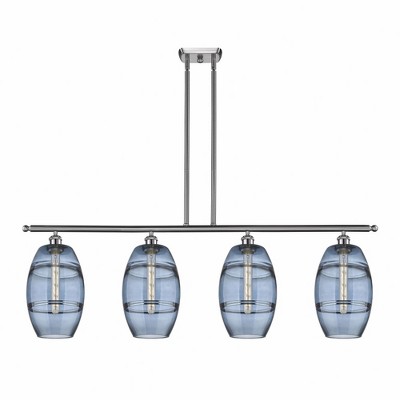 Vaz - 4 Light Stem Hung Island In Industrial Style-10.38 Inches Tall and 48 Inches Wide