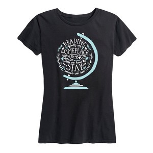 Women's - Instant Message - Reading Gives us Someplace Short Sleeve Graphic T-Shirt - 1 of 4