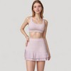 Anna-Kaci Women's Scoop Neck Crop Top with Wide Shoulder Straps and Soft Stretch Fabric for Low to Medium Impact - 2 of 4