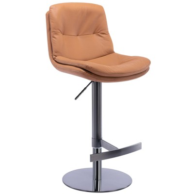 NicBex Swivel Bar Stools,Faux Leather Counter Height Bar Stools with Titanium Stainless Steel Base and Footrest,Counter Stools for Home Kitchen Cafe