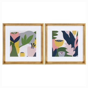 16"x16" Calter Myriam's Garden Framed Print Art Set by Myriam Van Neste Gold - Kate and Laurel: Scandinavian Style, Vertical Display - 1 of 4