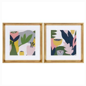 16" x 16" Calter Myriam's Garden Framed Print Art Set by Myriam Van Neste Gold - Kate and Laurel