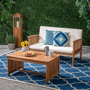 Carolina 2pc Acacia Loveseat and Coffee Table - Christopher Knight Home
 - 1 of 4
