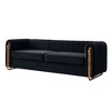 84" Modern Velvet Sofa with Gold Legs & Spring Cushions - 2 of 4