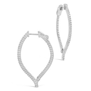 SHINE by Sterling Forever CZ Inside Out Teardrop Drop Earring - 1 of 3